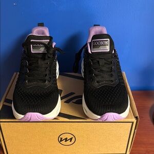 Purple and Black Sneakers with Lightweight Design